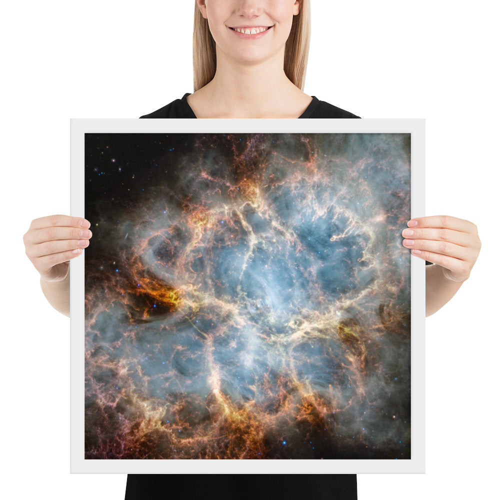 Crab Nebula from JWST Print with Frame in Galactic Sizes