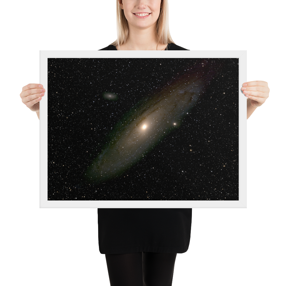 Andromeda Galaxy Unveiled: Premium Framed Astrophotography Luster Print