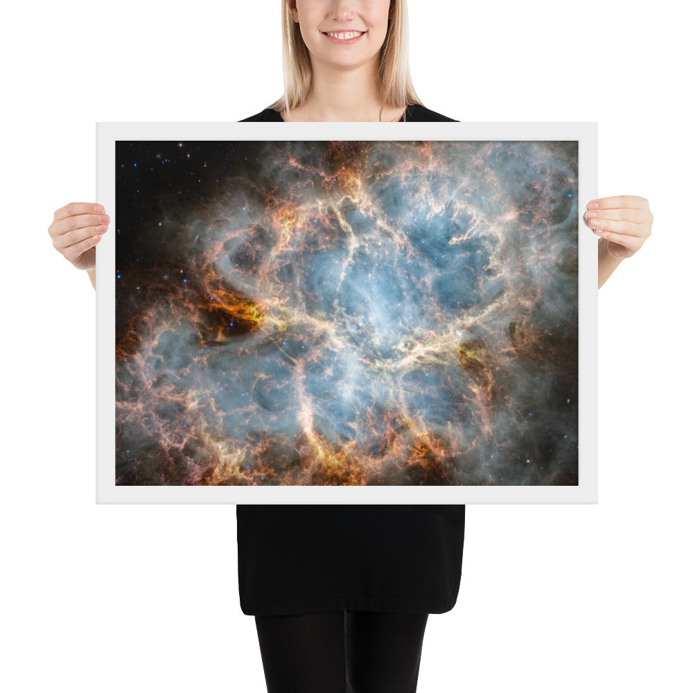 Crab Nebula from JWST Print with Frame in Galactic Sizes