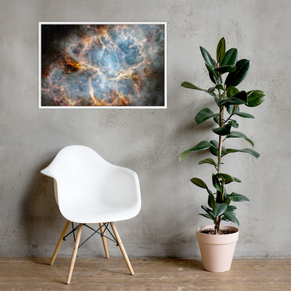 Crab Nebula from JWST Print with Frame in Galactic Sizes
