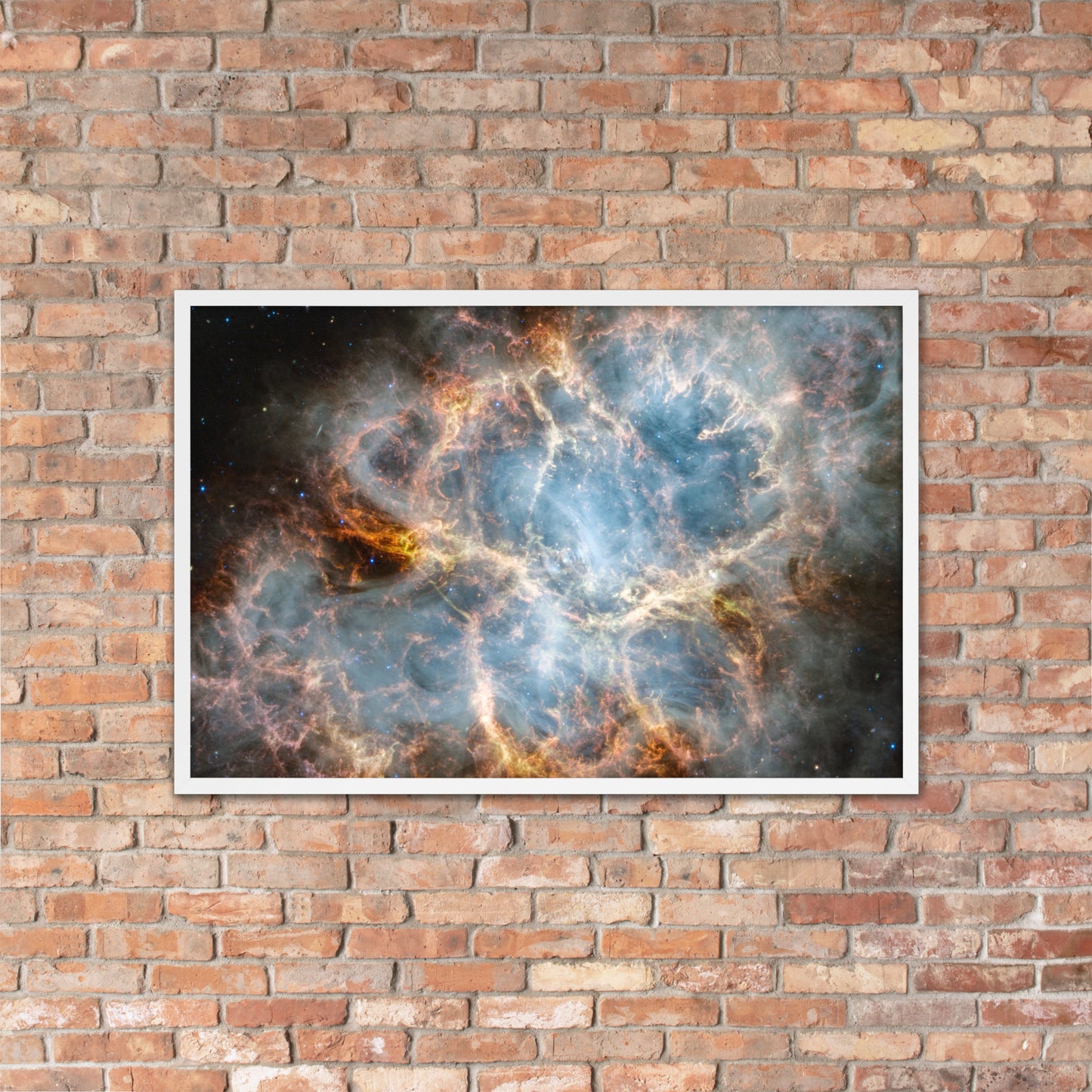 Crab Nebula from JWST Print with Frame in Galactic Sizes