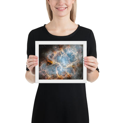 Crab Nebula from JWST Print with Frame in Galactic Sizes