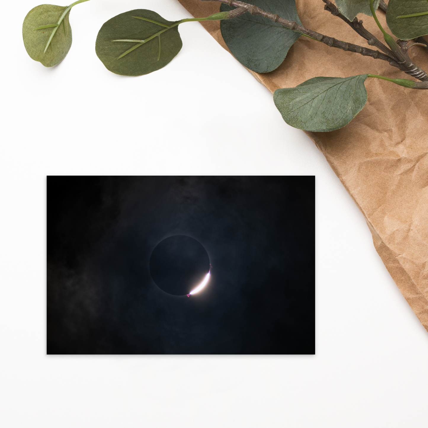 2024 Solar Eclipse Diamond Ring Postcard - Share Cosmic Wonders with Loved Ones Near and Far 🌞🌙