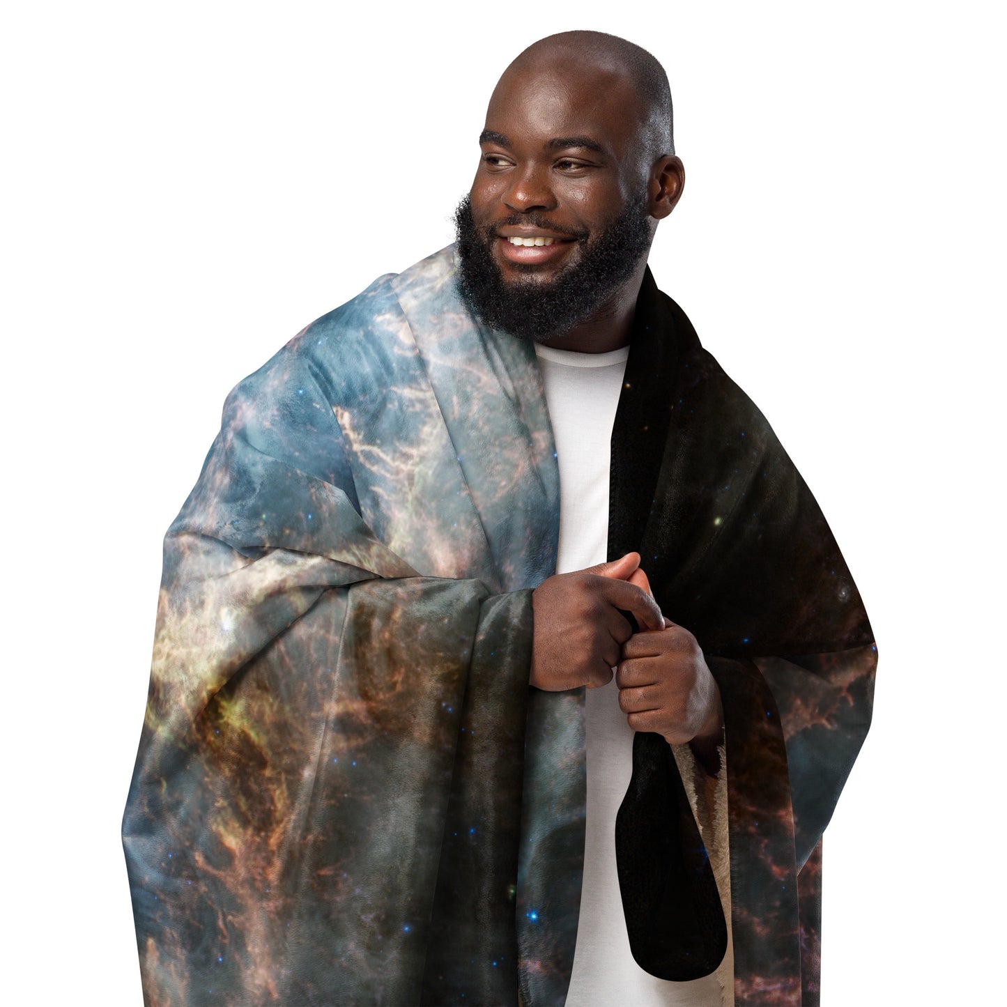 Crab Nebula from JWST Printed on a Sublimated Sherpa Blanket in Galactic Sizes