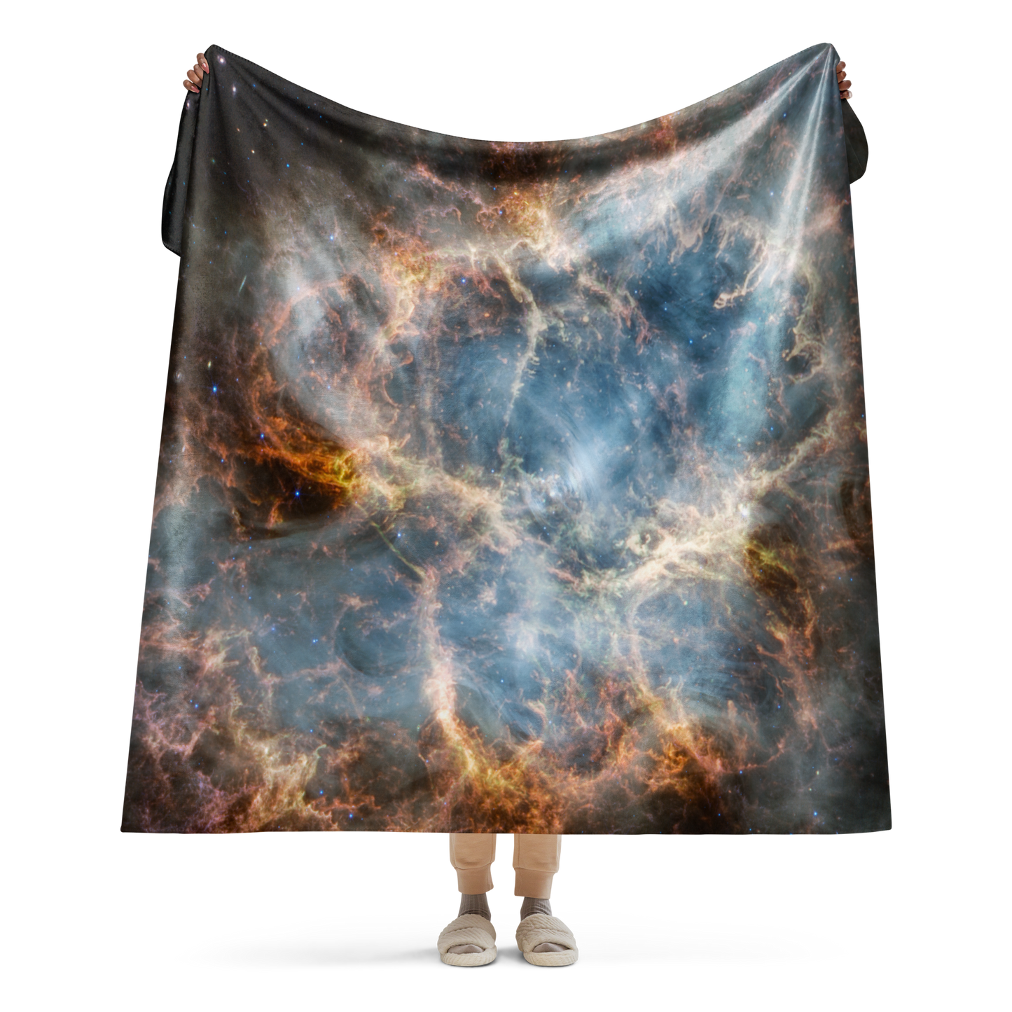 Crab Nebula from JWST Printed on a Sublimated Sherpa Blanket in Galactic Sizes