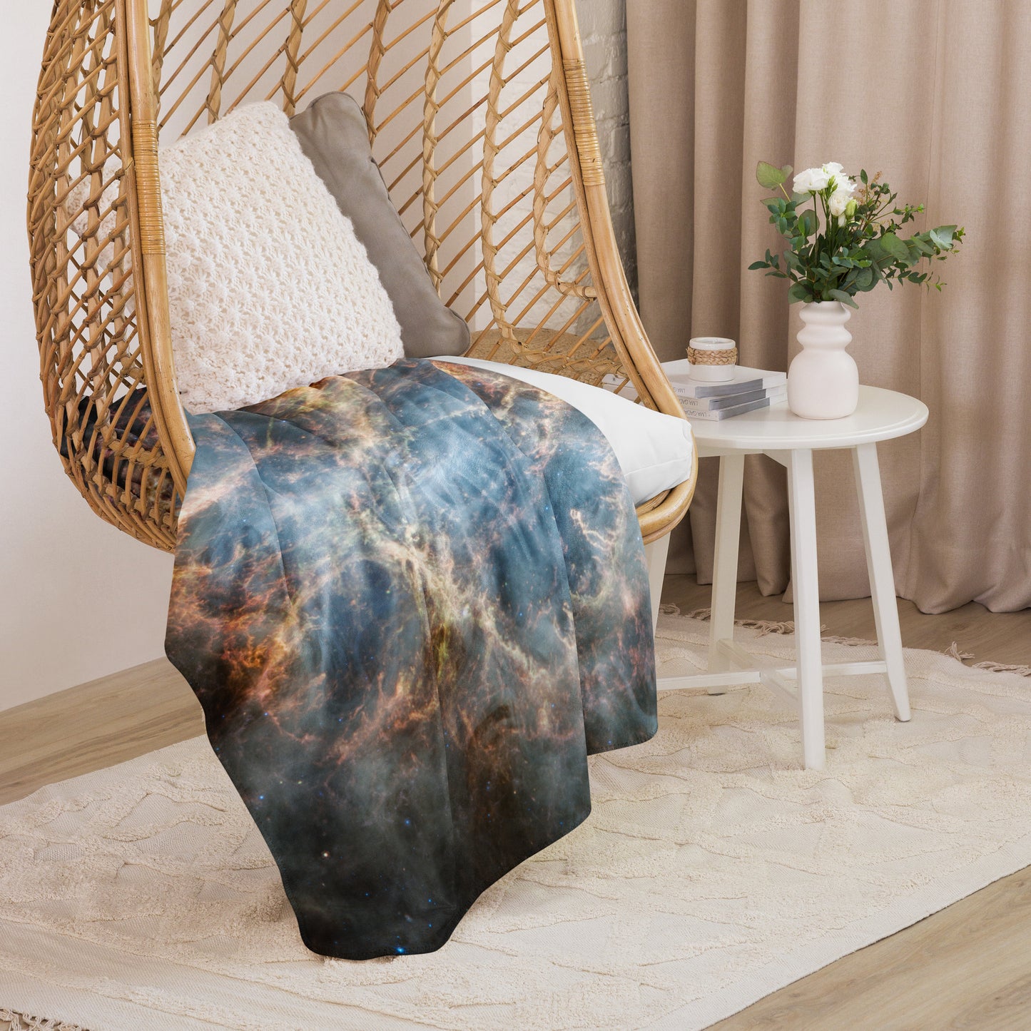 Crab Nebula from JWST Printed on a Sublimated Sherpa Blanket in Galactic Sizes