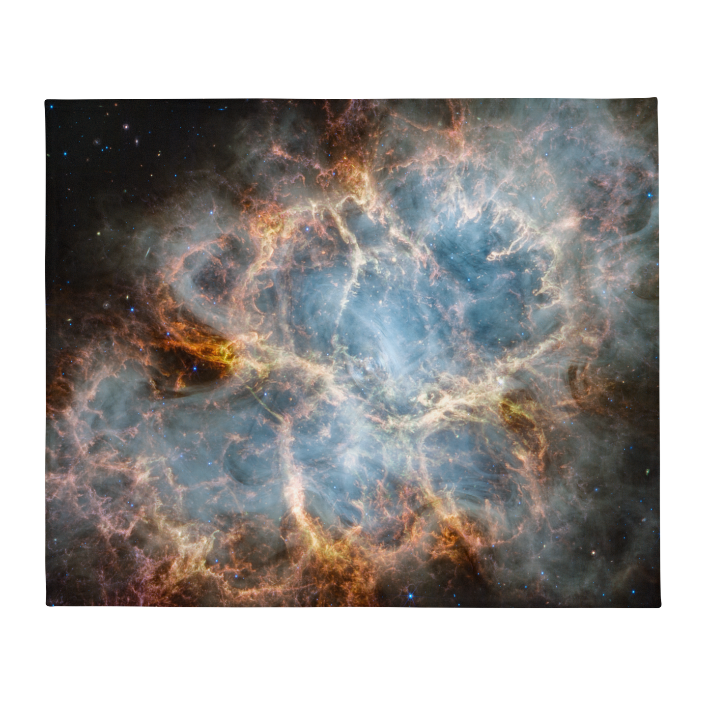 Crab Nebula from JWST Printed on a Throw Blanket in Galactic Sizes