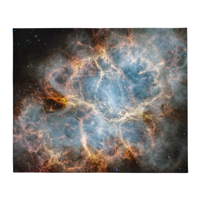 Crab Nebula from JWST Printed on a Throw Blanket in Galactic Sizes