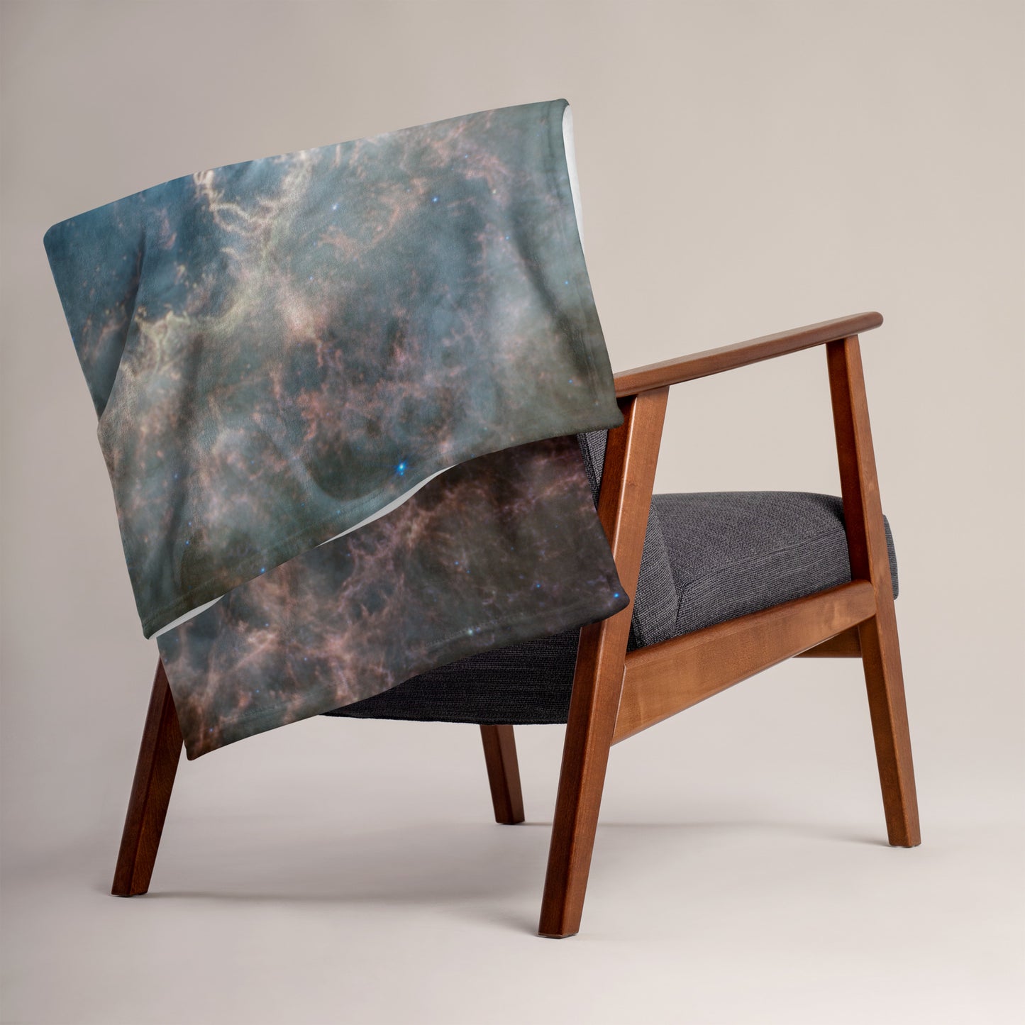 Crab Nebula from JWST Printed on a Throw Blanket in Galactic Sizes