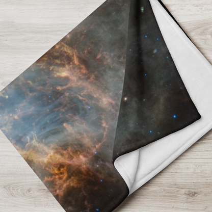 Crab Nebula from JWST Printed on a Throw Blanket in Galactic Sizes