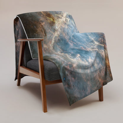 Crab Nebula from JWST Printed on a Throw Blanket in Galactic Sizes