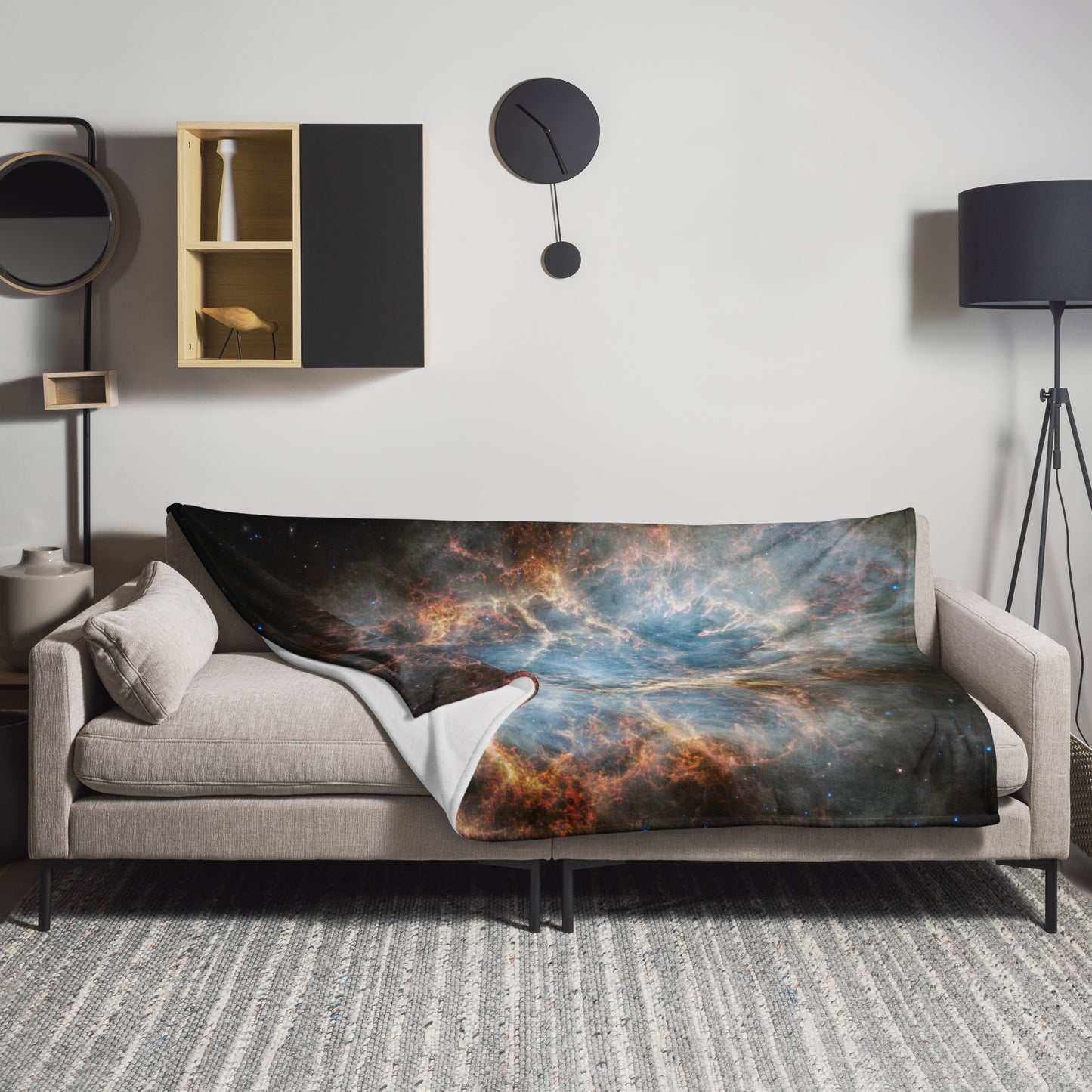 Crab Nebula from JWST Printed on a Throw Blanket in Galactic Sizes