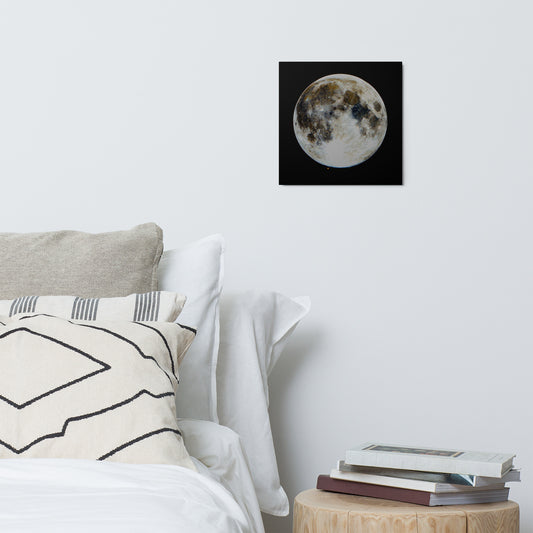Moon Almost Hitting Mars, Astrophotography, Glossy Metal Print