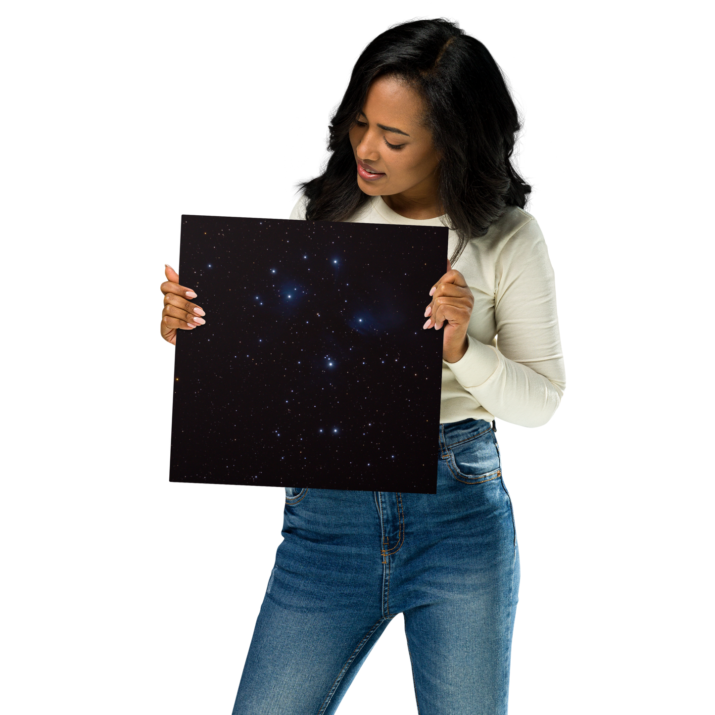 These Seven Sisters are HOT B-Type Stars, Glossy Metal Print